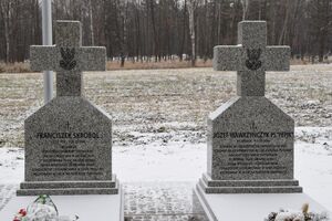 Groby śp. Franciszka Skrobola oraz Józefa Wawrzyńczyka w kwaterze Żołnierzy Niezłomnych na cmentarzu komunalnym w Katowicach.