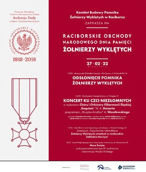 Racibórz oddaje hołd Żołnierzom Niezłomnym – Racibórz, 27 lutego 2022 (plakat).