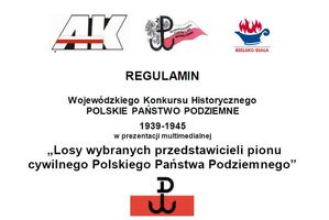 VI edycja Wojewódzkiego Konkursu Historycznego Polskie Państwo Podziemne 1939-1945 r.