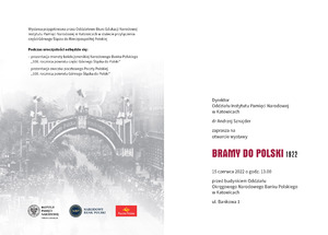 100. rocznica przyłączenia części Górnego Śląska do Polski – Katowice, 15 czerwca 1922 (zaproszenie).