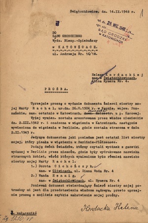 Dokument z Oddziałowego Archiwum IPN w Katowicach sygn. IPN Ka 85/1075