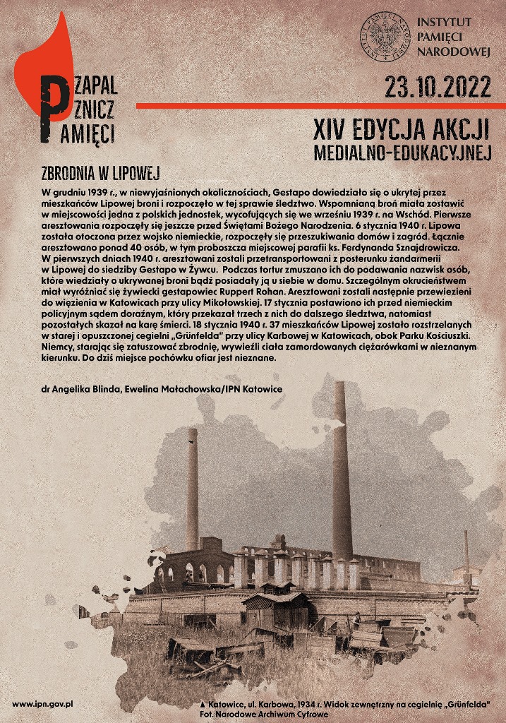 Zbrodnia w Lipowej (plansza edukacyjna).