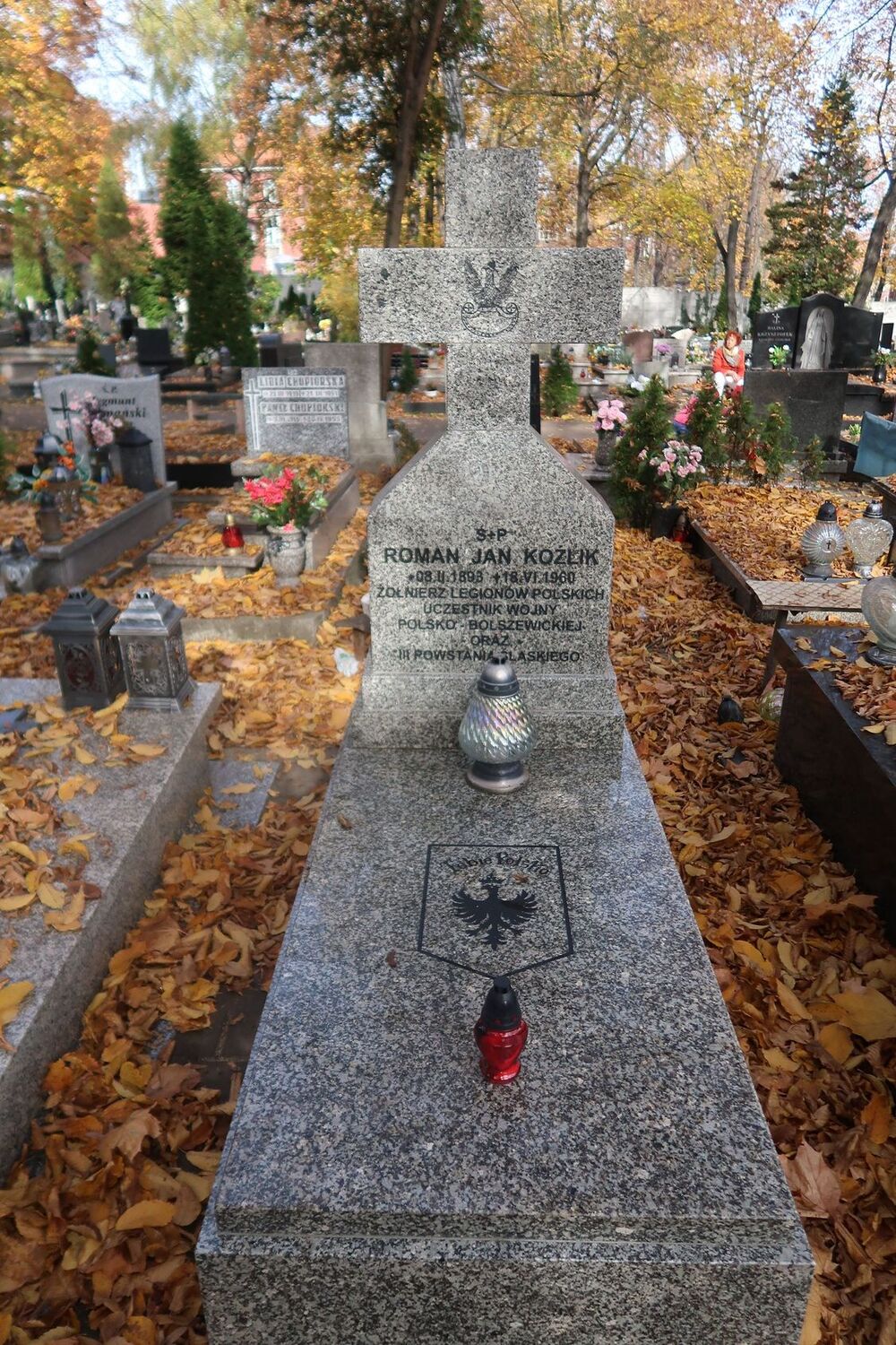 Grób Romana Jana Koźlika po remoncie.