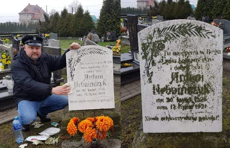 Odrestaurowany grób powstańca śląskiego w Zacharzowicach, gmina Wielowieś, powiat gliwicki, woj. śląskie. Fot. Joanna Kamińska