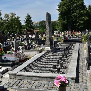 Żory – grób zbiorowy wojenny 23 więźniów KL Auschwitz poległych podczas &quot;marszu śmierci&quot; 17 stycznia 1945 r.; znajduje się na cmentarzu parafialnym przy ul. Nowej.