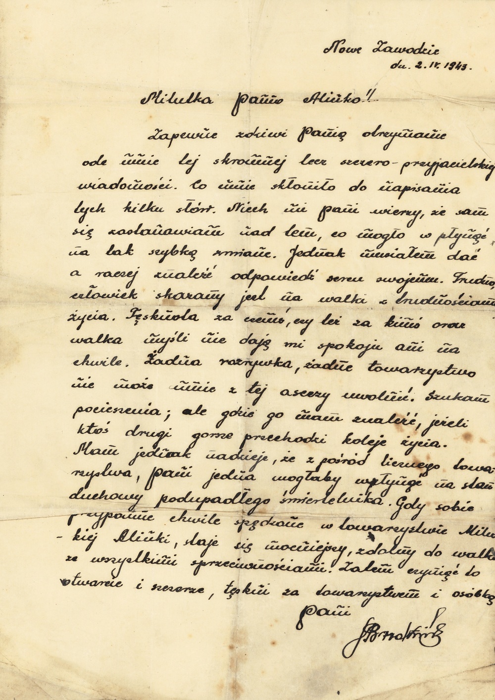 List skierowany do Aliny Walczak, 2 IV 1943, IPN Ka 1025/2