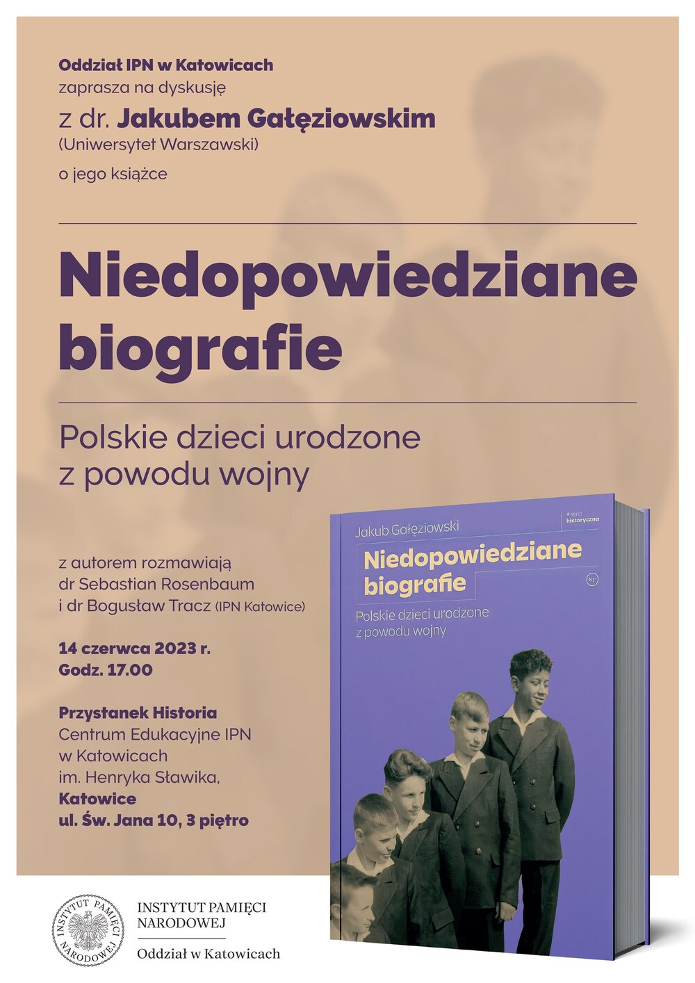 Spotkanie z autorem książki "Niedopowiedziane biografie. Polskie dzieci urodzone z powodu wojny". 14 czerwca 2023 r. - Katowice