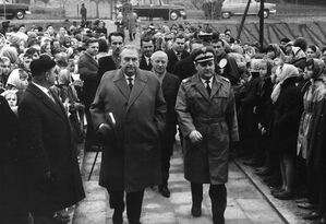 Jerzy Ziętek w towarzystwie Komendanta Głównego MO gen. Tadeusza Pietrzaka, Katowice 5 listopada1965 r. Archiwum IPN Katowice