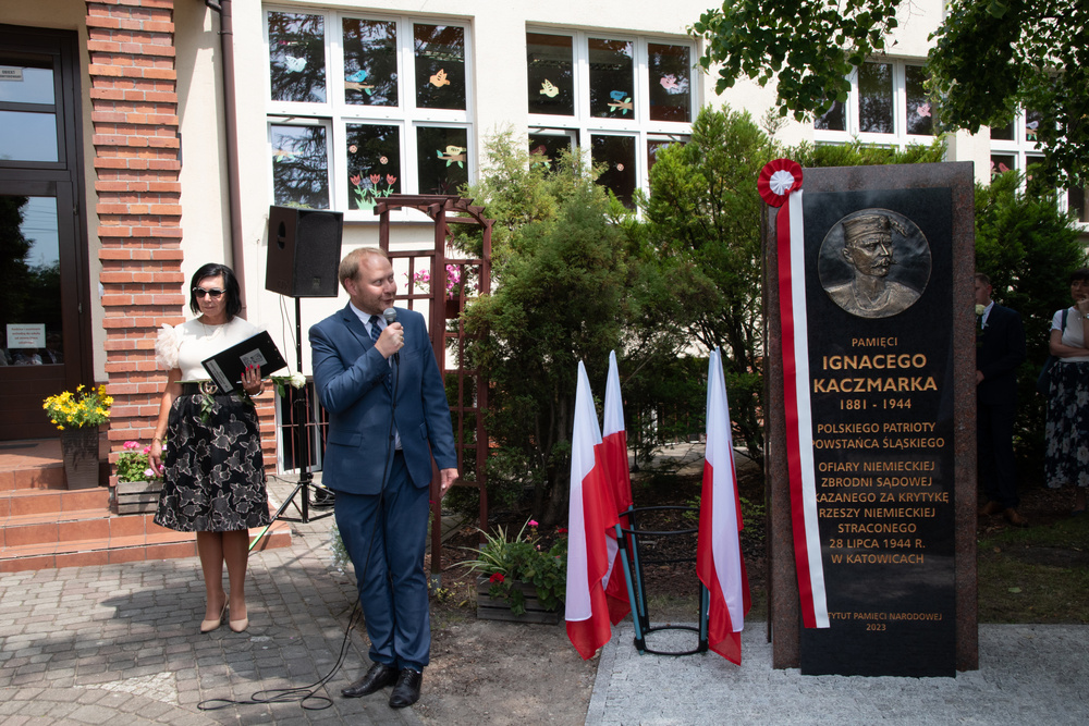Upamiętnienie powstańca śląskiego Ignacego Kaczmarka w Rudzie Śląskiej.