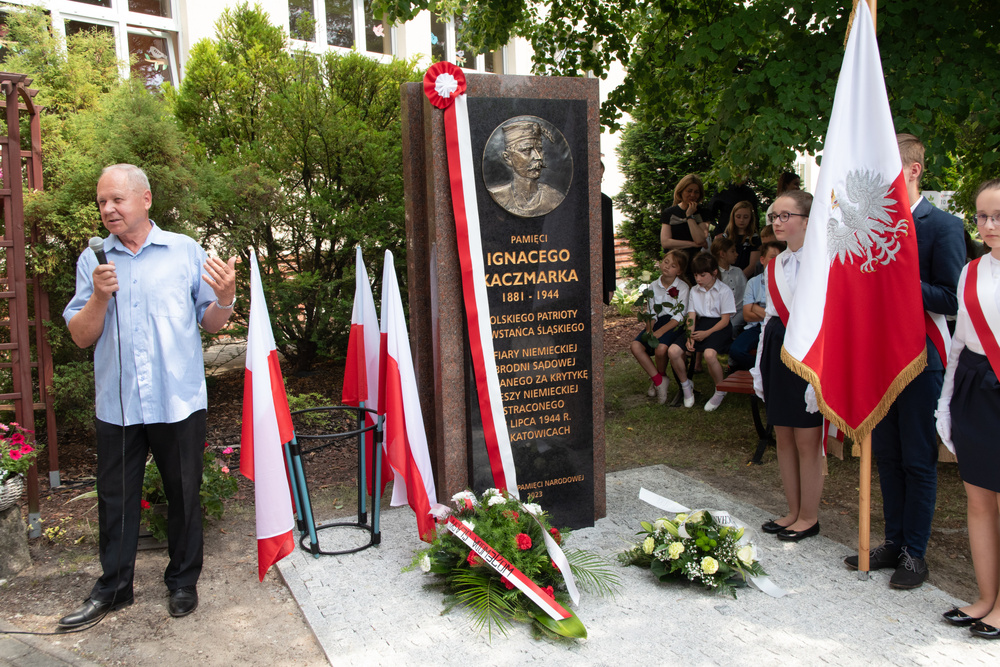 Upamiętnienie powstańca śląskiego Ignacego Kaczmarka w Rudzie Śląskiej.