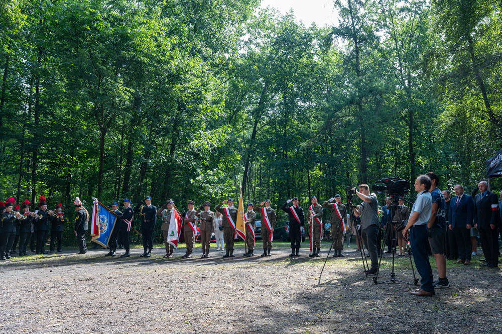 Odsłonięcie obelisku upamiętniającego oddział żołnierzy AK ppor. Wacława Andryszaka ps. Wiesio – Katowice, 25 sierpnia 2023, Fot.: IPN
