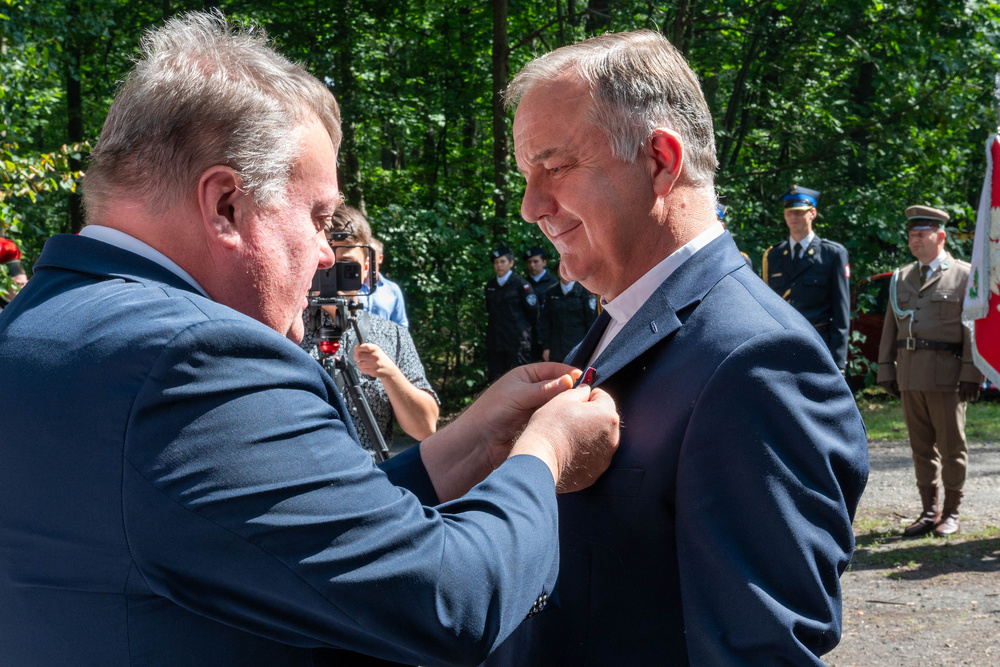 Odsłonięcie obelisku upamiętniającego oddział żołnierzy AK ppor. Wacława Andryszaka ps. Wiesio – Katowice, 25 sierpnia 2023, Fot.: IPN