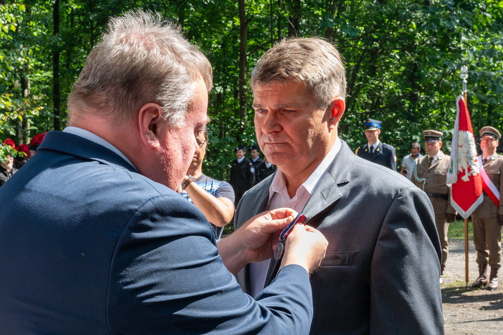 Odsłonięcie obelisku upamiętniającego oddział żołnierzy AK ppor. Wacława Andryszaka ps. Wiesio – Katowice, 25 sierpnia 2023, Fot.: IPN