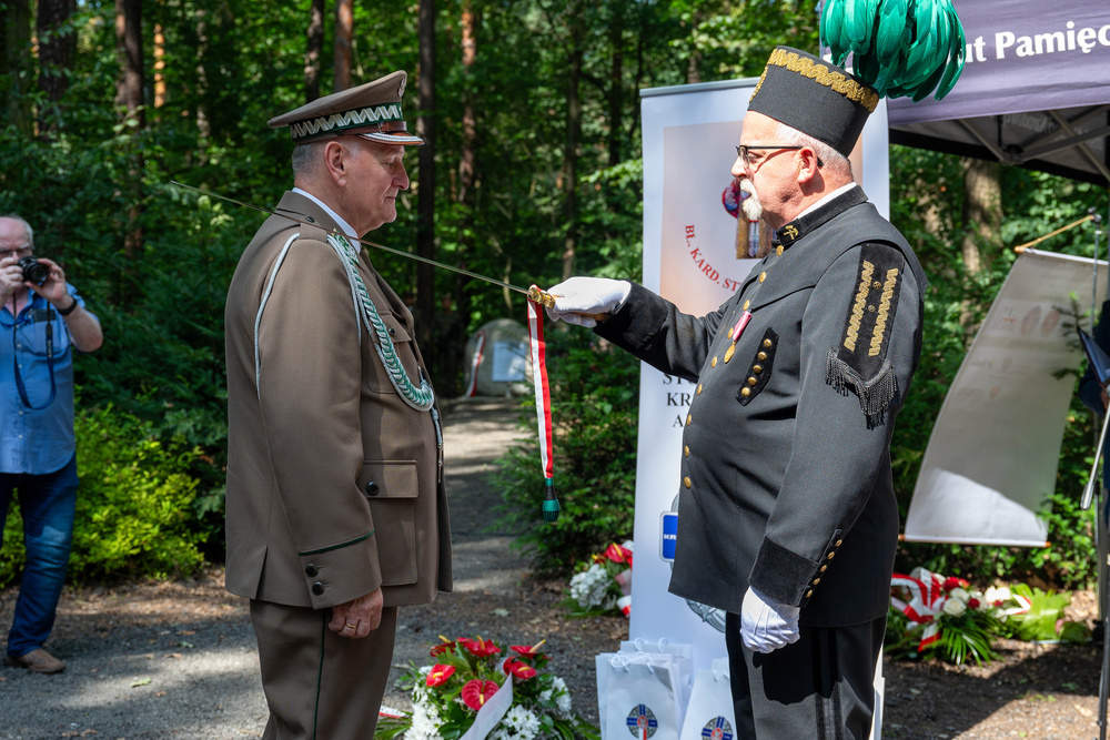 Odsłonięcie obelisku upamiętniającego oddział żołnierzy AK ppor. Wacława Andryszaka ps. Wiesio – Katowice, 25 sierpnia 2023, Fot.: IPN