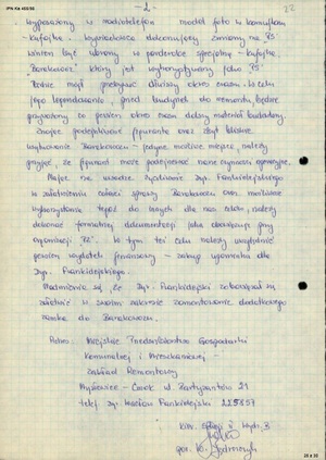 Notatka z 4 marca 1980 r. w sprawie zorganizowania punktu/posterunku zakrytego w barakowozie obok domu Romana Kściuczka (IPN Ka 455/98)