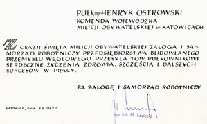 Życzenia od załogi i samorządu PBPW, 1967 r. (IPN Ka 0103/25, t. 3)