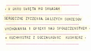 Życzenia od kuchmistrza z Goczałkowic, 1967 r. (IPN Ka 0103/25, t. 3)