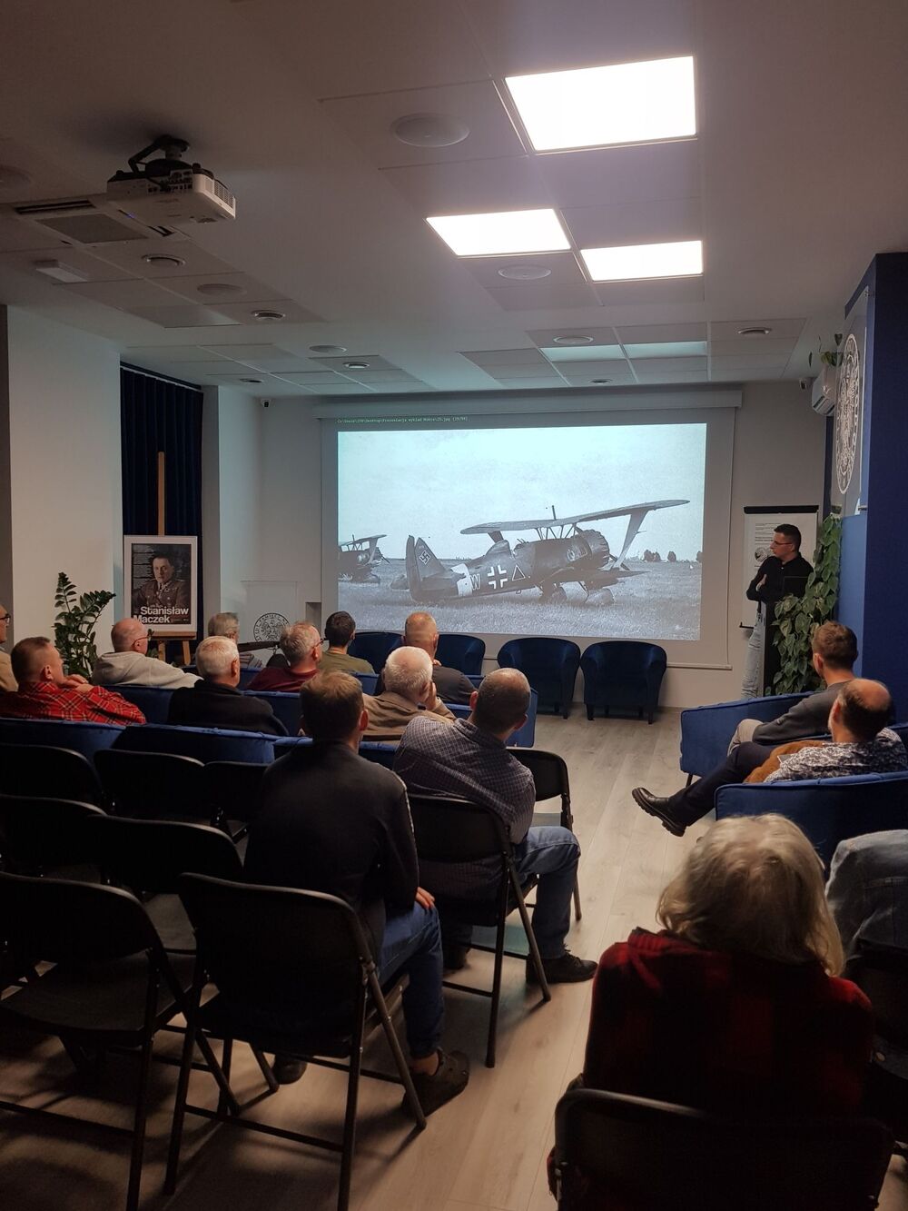 Wykład Adama Kurusa „Mokra 1 września 1939 r. O boju Wołyńskiej Brygady Kawalerii pod Mokrą raz jeszcze“. Fot. Magdalena Barczyk-Kurus