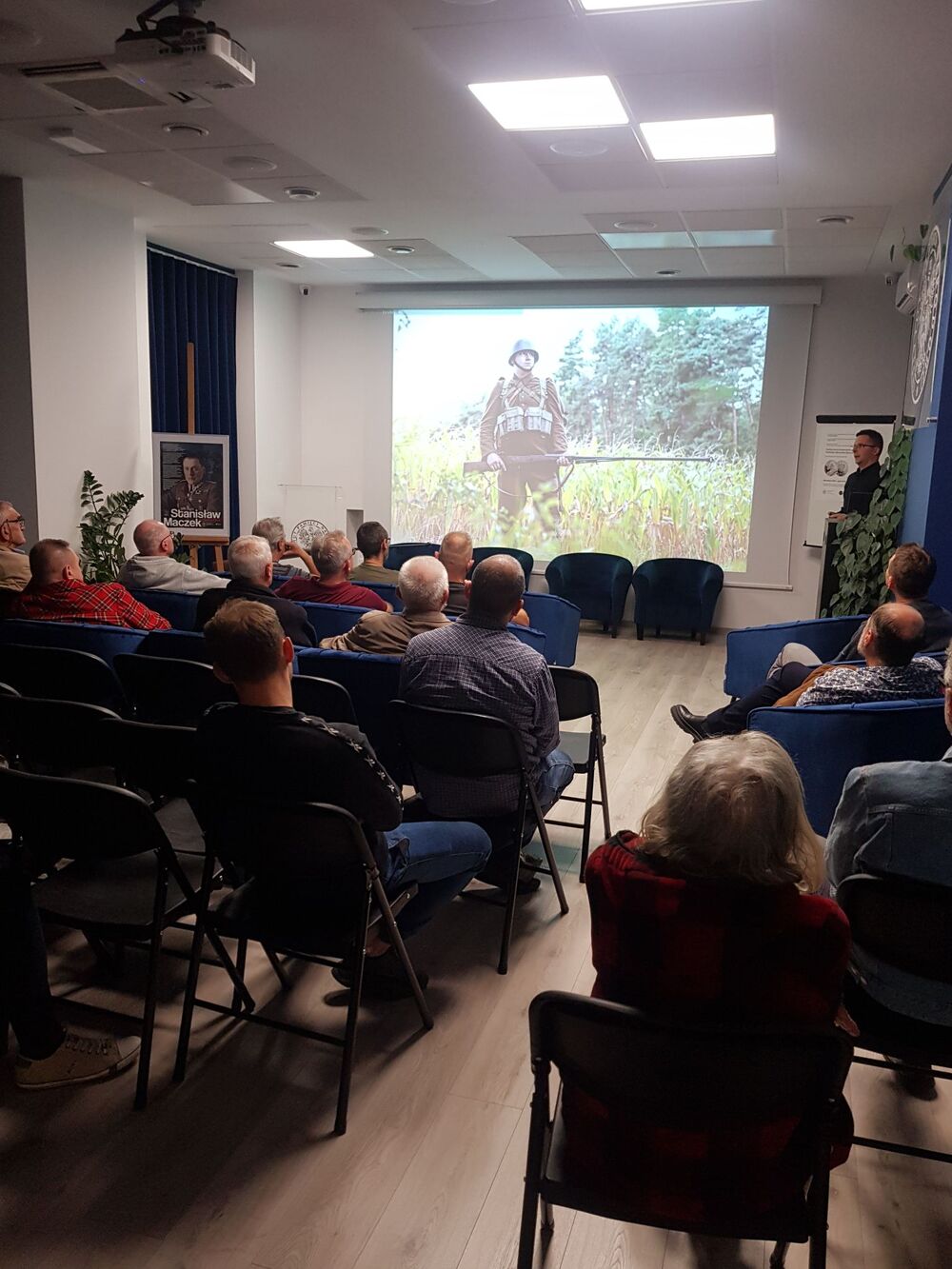 Wykład Adama Kurusa „Mokra 1 września 1939 r. O boju Wołyńskiej Brygady Kawalerii pod Mokrą raz jeszcze“. Fot. Magdalena Barczyk-Kurus
