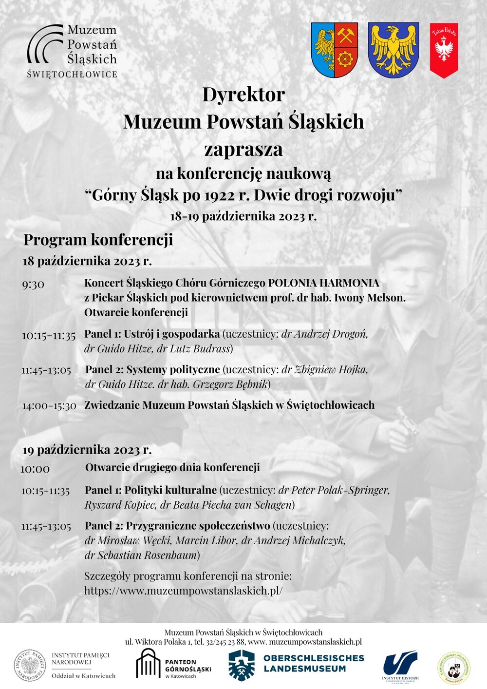 Konferencja naukowa „Górny Śląsk po 1922 r. Dwie drogi rozwoju” – Świętochłowice, 18-19 października 2023