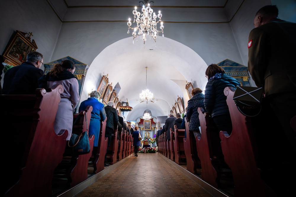 Pogrzeb śp. Rudolfa Mojeścika, żołnierza Narodowych Sił Zbrojnych – Górki Wielkie, 17 października 2023. Fot.: IPN K. Łojko