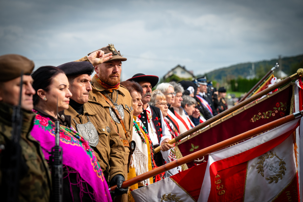Pogrzeb śp. Rudolfa Mojeścika, żołnierza Narodowych Sił Zbrojnych – Górki Wielkie, 17 października 2023. Fot.: IPN K. Łojko