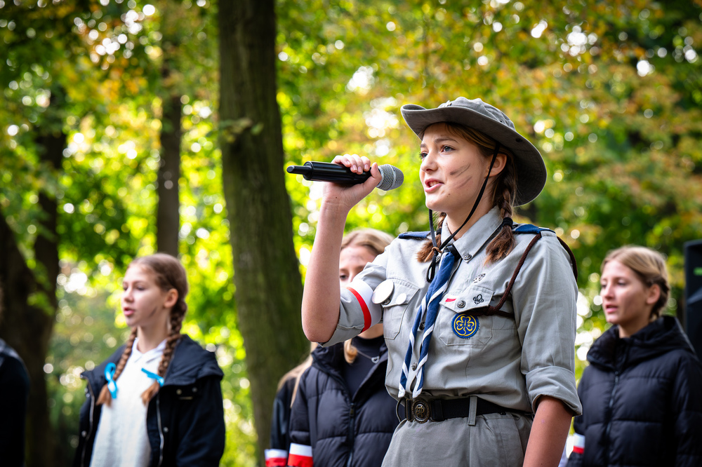 Uroczystość oznaczenia grobu powstańca śląskiego znakiem pamięci „Tobie Polsko” – Piasek, 24 października 2023. Fot.: IPN K. Łojko