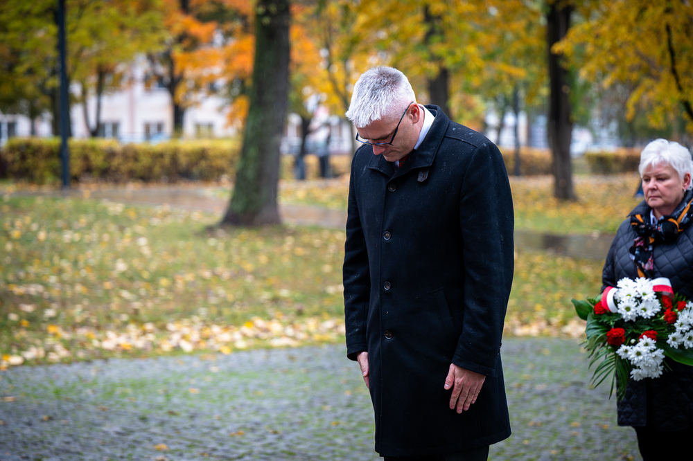 Uroczystość upamiętniająca poległych mieszkańców Katowic z dzielnicy Wełnowiec-Józefowiec - Katowice, 27 października 2023. Fot.: IPN K. Łojko