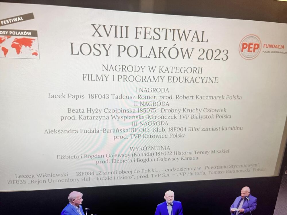 Film dokumentalny „Klub“ zdobył III nagrodę w kategorii filmy i programy edukacyjne na XVIII Festiwalu Losy Polaków w Warszawie.