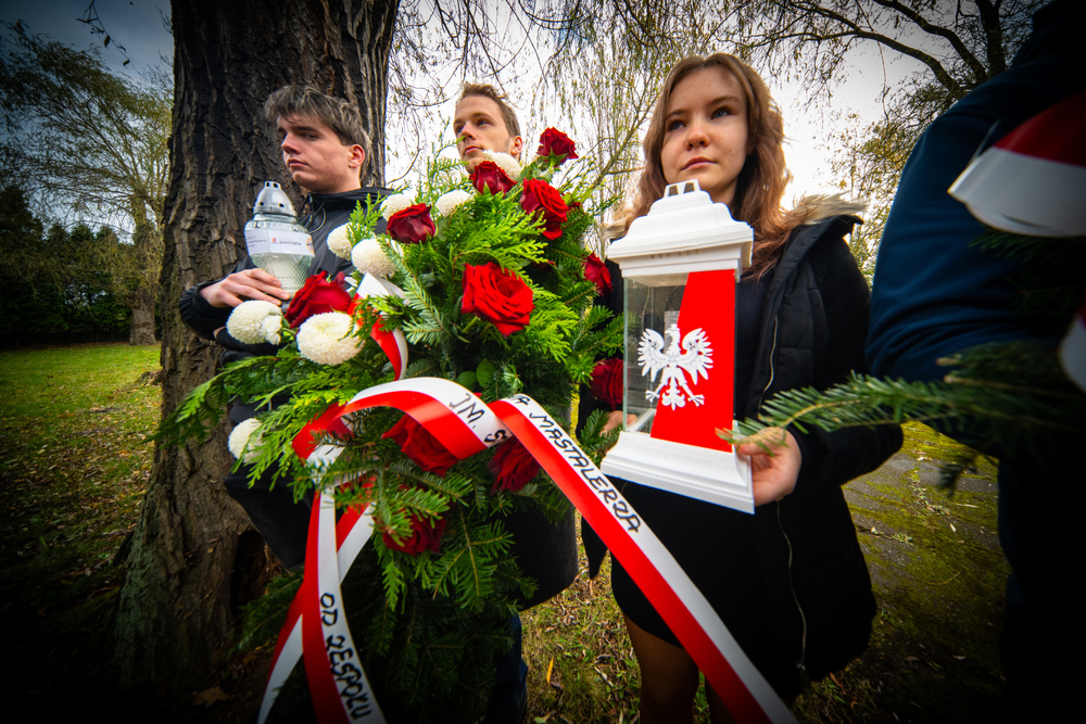 Uroczystość oznaczenia grobu powstańca śląskiego śp. Stanisława Mastalerza znakiem pamięci „Tobie Polsko” – Katowice, 6 listopada 2023. Fot.: IPN K. Łojko