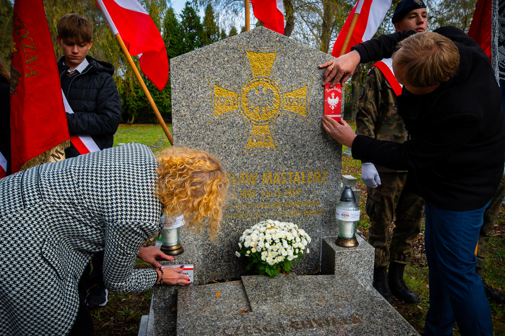 Uroczystość oznaczenia grobu powstańca śląskiego śp. Stanisława Mastalerza znakiem pamięci „Tobie Polsko” – Katowice, 6 listopada 2023. Fot.: IPN K. Łojko