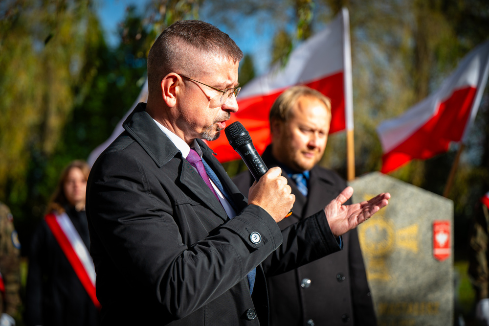 Uroczystość oznaczenia grobu powstańca śląskiego śp. Stanisława Mastalerza znakiem pamięci „Tobie Polsko” – Katowice, 6 listopada 2023. Fot.: IPN K. Łojko