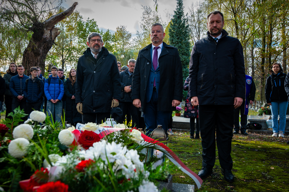 Uroczystość oznaczenia grobu powstańca śląskiego śp. Stanisława Mastalerza znakiem pamięci „Tobie Polsko” – Katowice, 6 listopada 2023. Fot.: IPN K. Łojko