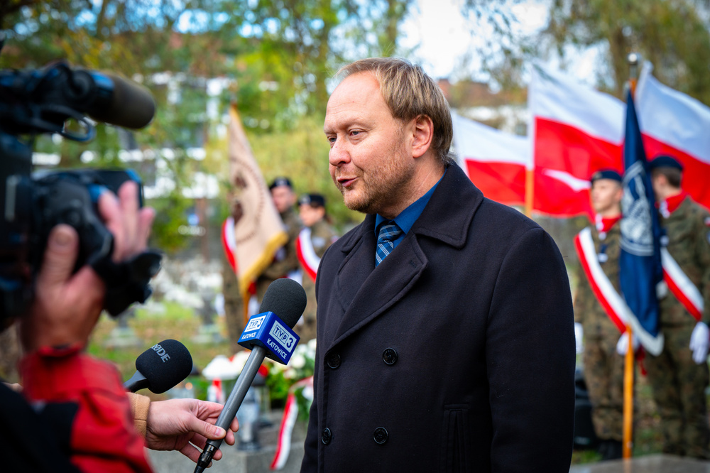 Uroczystość oznaczenia grobu powstańca śląskiego śp. Stanisława Mastalerza znakiem pamięci „Tobie Polsko” – Katowice, 6 listopada 2023. Fot.: IPN K. Łojko