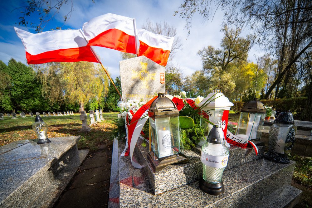 Uroczystość oznaczenia grobu powstańca śląskiego śp. Stanisława Mastalerza znakiem pamięci „Tobie Polsko” – Katowice, 6 listopada 2023. Fot.: IPN K. Łojko