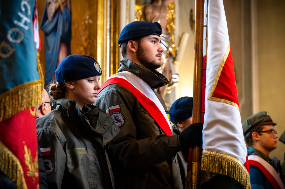 Odsłonięcie grobu powstańca styczniowego ppor. Jakuba Śliża – Żywiec, 25 listopada 2023. Fot.: IPN K. Łojko