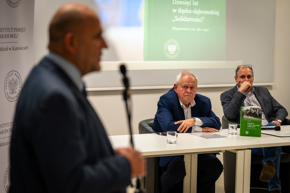 Promocja książki Michała Lutego „Dziesięć lat w Śląsko-Dąbrowskiej »Solidarności«. Wspomnienia z lat 1980–1990“ – Katowice, 7 grudnia 2023. Fot.: IPN K. Łojko