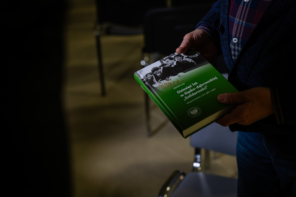 Promocja książki Michała Lutego „Dziesięć lat w Śląsko-Dąbrowskiej »Solidarności«. Wspomnienia z lat 1980–1990“ – Katowice, 7 grudnia 2023. Fot.: IPN K. Łojko