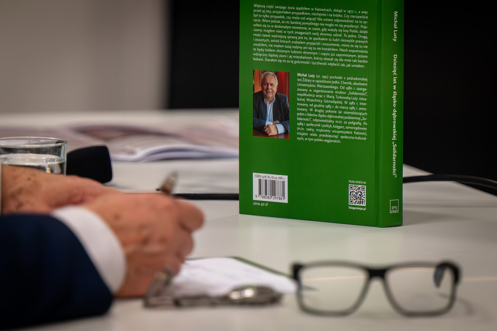 Promocja książki Michała Lutego „Dziesięć lat w Śląsko-Dąbrowskiej »Solidarności«. Wspomnienia z lat 1980–1990“ – Katowice, 7 grudnia 2023. Fot.: IPN K. Łojko