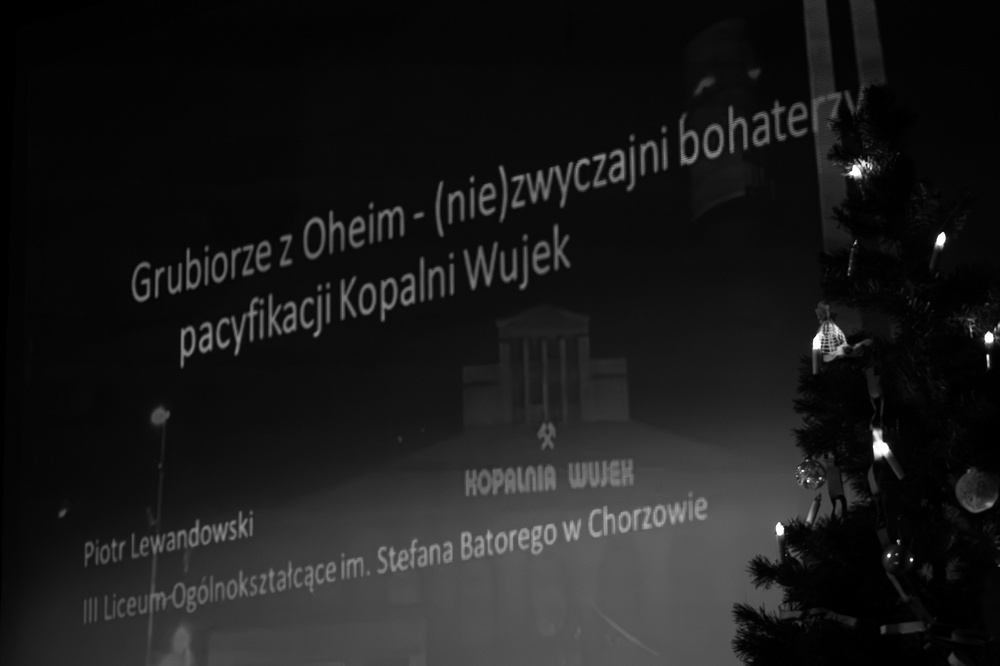 Spektakl „Wilijo na poziomie 650” oraz spotkanie z uczestnikami strajku w KWK „Ziemowit” - Chorzów, 14 grudnia 2023. Fot.: IPN K. Łojko