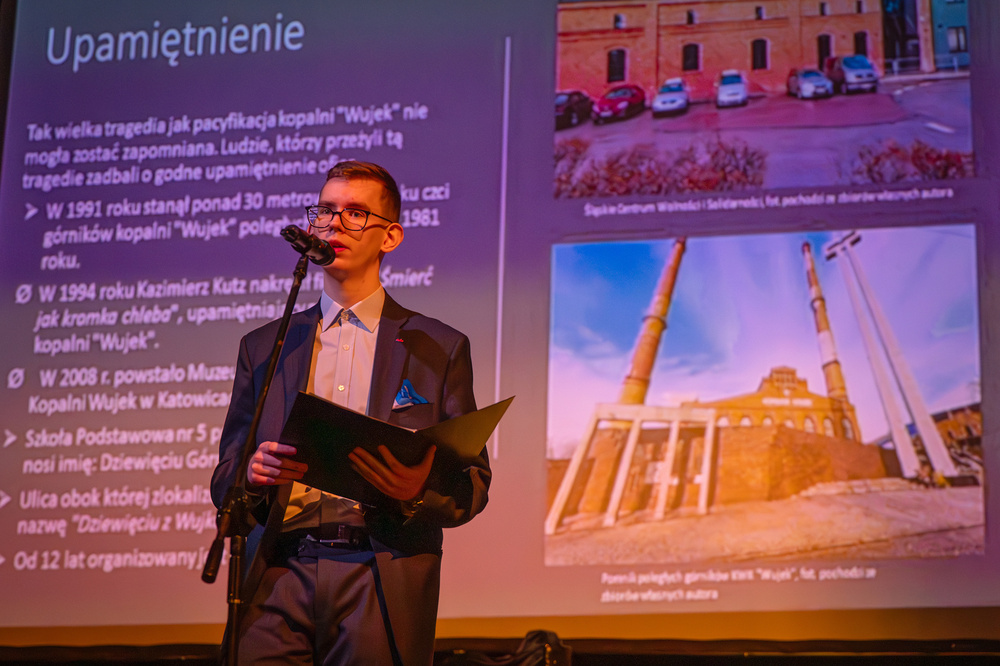 Spektakl „Wilijo na poziomie 650” oraz spotkanie z uczestnikami strajku w KWK „Ziemowit” - Chorzów, 14 grudnia 2023. Fot.: IPN K. Łojko