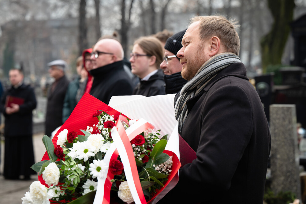 Odsłonięcie tablicy upamiętniającej Rudolfa Kornkego – Chorzów, 15 grudnia 2023. Fot.: IPN K. Łojko