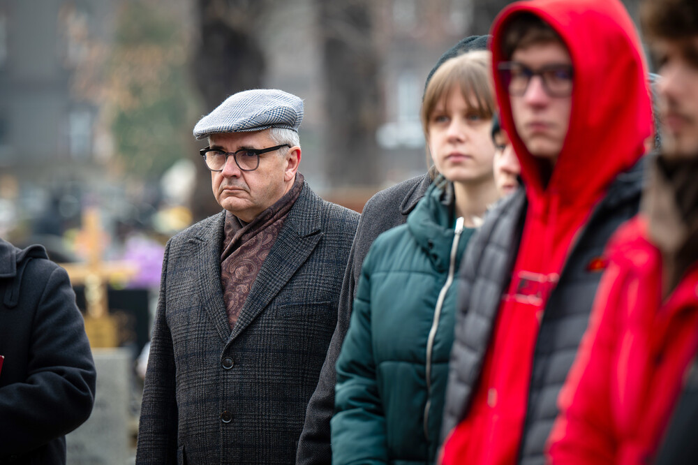 Odsłonięcie tablicy upamiętniającej Rudolfa Kornkego – Chorzów, 15 grudnia 2023. Fot.: IPN K. Łojko