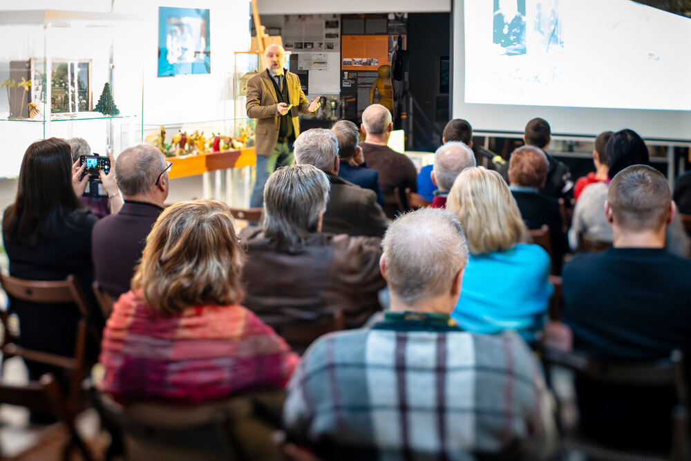 Prelekcja ,,Odyseja Czarnych Diabłów. Udział 1 Dywizji Pancernej gen. Stanisława Maczka w walkach na Zachodzie Europy" – Mysłowice, 11 stycznia 2024. Fot.: IPN K. Łojko