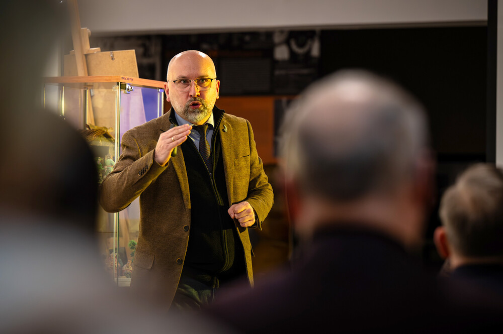 Prelekcja ,,Odyseja Czarnych Diabłów. Udział 1 Dywizji Pancernej gen. Stanisława Maczka w walkach na Zachodzie Europy" – Mysłowice, 11 stycznia 2024. Fot.: IPN K. Łojko