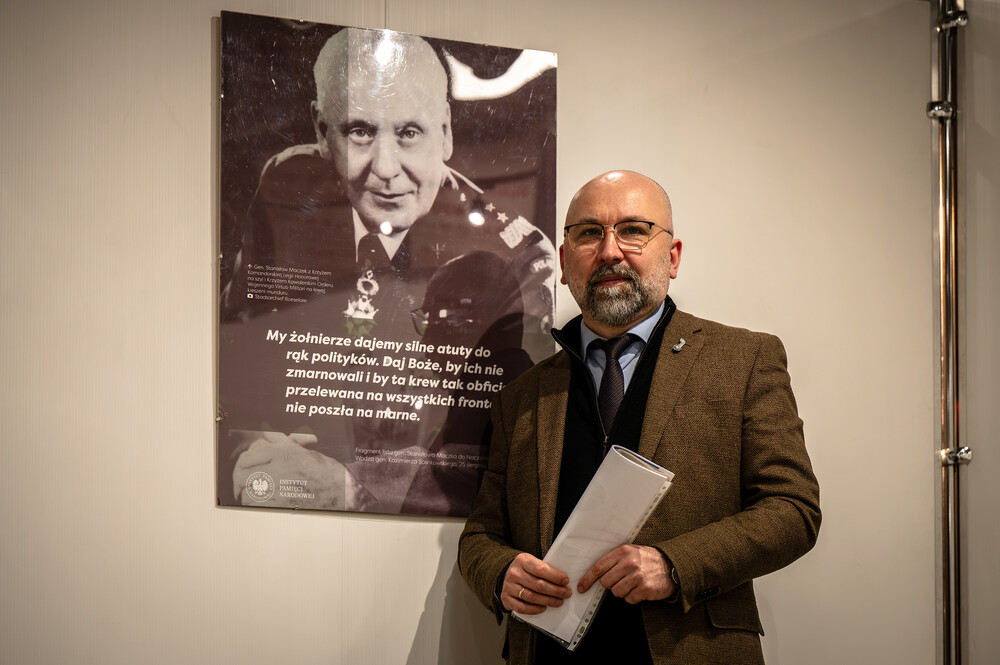 Prelekcja ,,Odyseja Czarnych Diabłów. Udział 1 Dywizji Pancernej gen. Stanisława Maczka w walkach na Zachodzie Europy" – Mysłowice, 11 stycznia 2024. Fot.: IPN K. Łojko