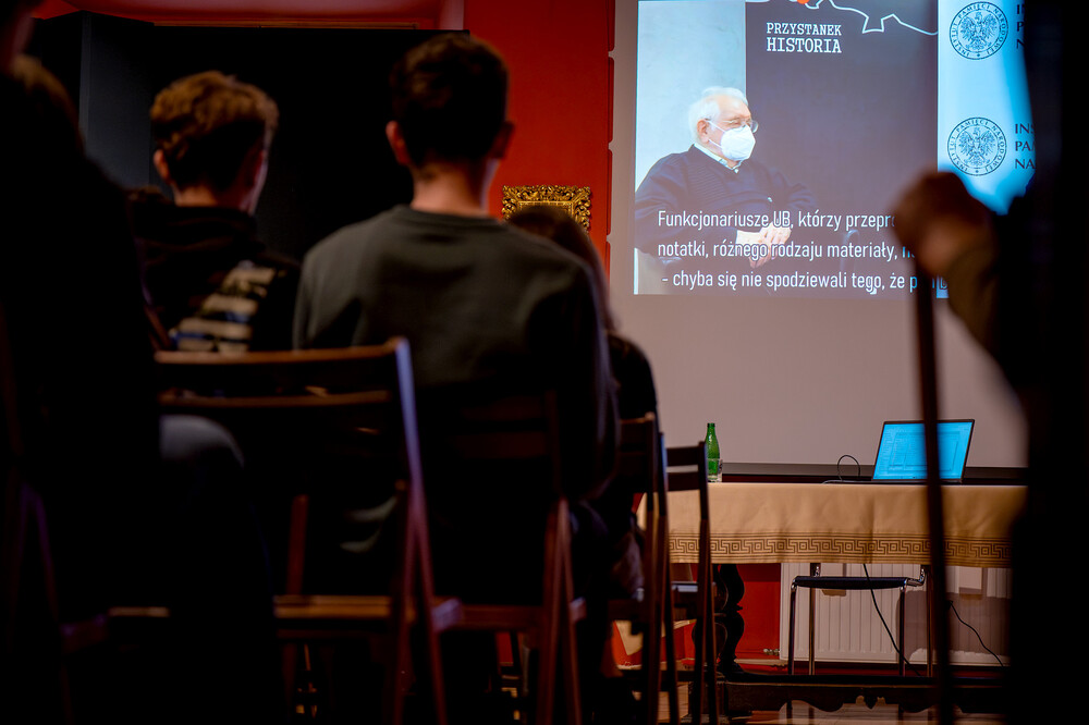 Zajęcia edukacyjne „Konspiracja młodzieżowa na Górnym Śląsku 1946-1956” – Tarnowskie Góry, 6 marca 2024. Fot.: IPN K. Łojko