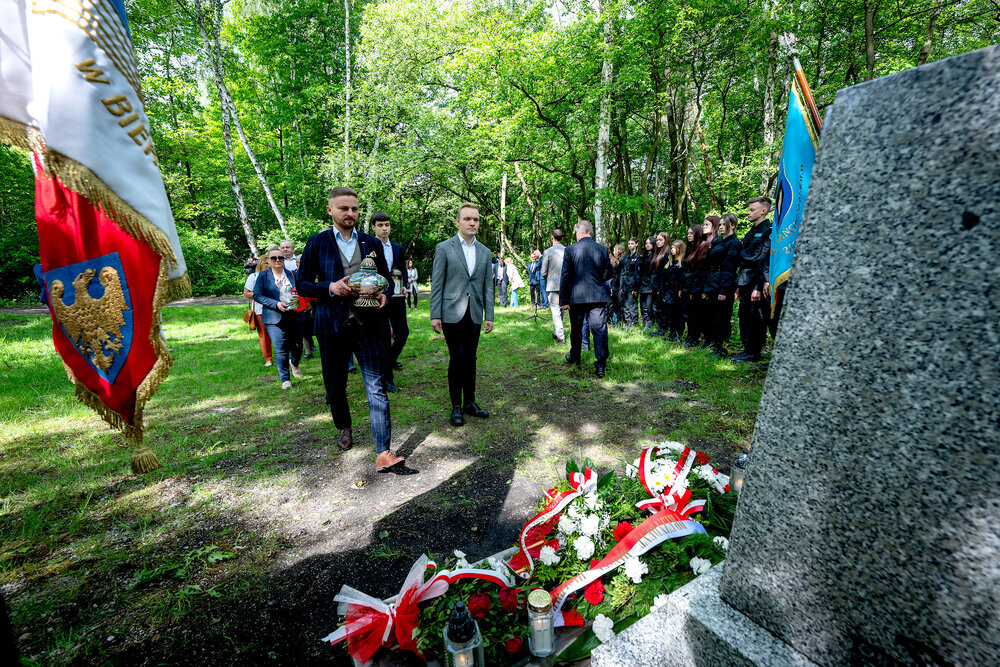 Uroczyste odsłonięcie pomnika upamiętniającego poległych w walce o wolność Śląska - Mysłowice, 10 maja 2024. Fot.: IPN K. Łojko