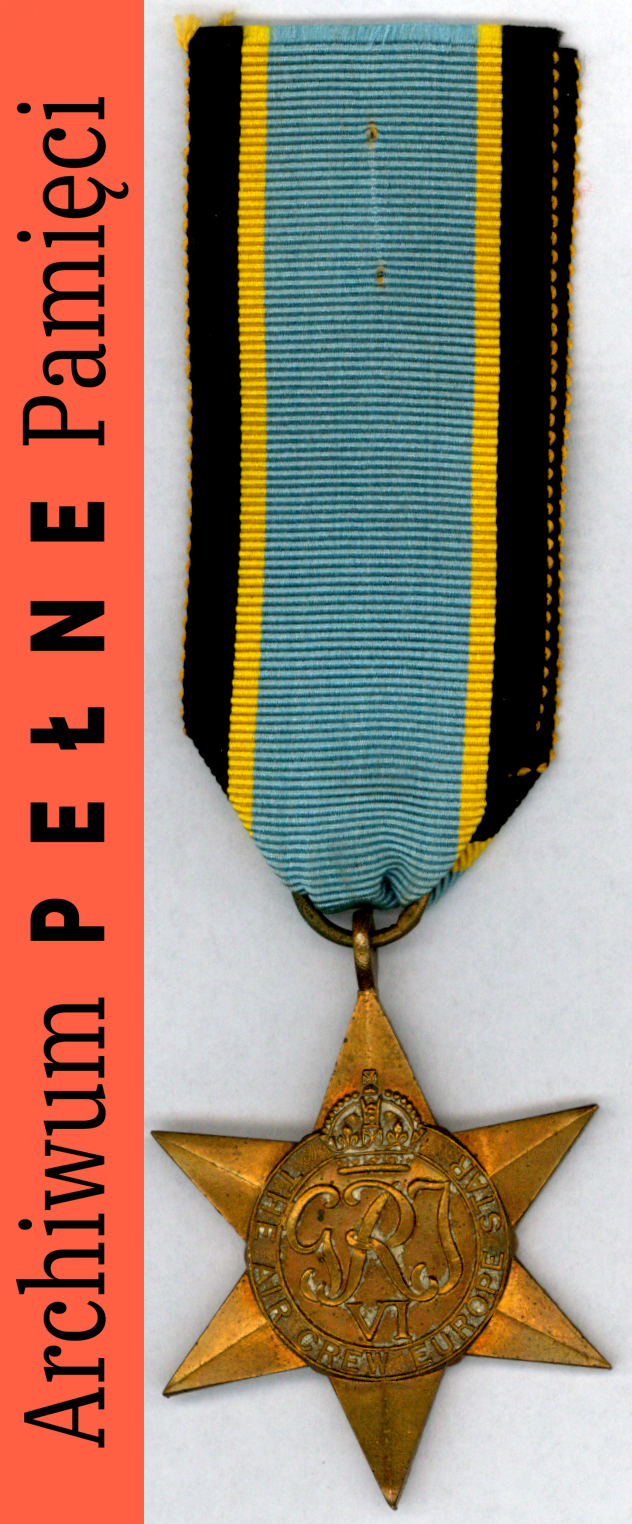 Medal „The Air Crew Europe Star”, należący do kpt. Zygmunta Radeckiego